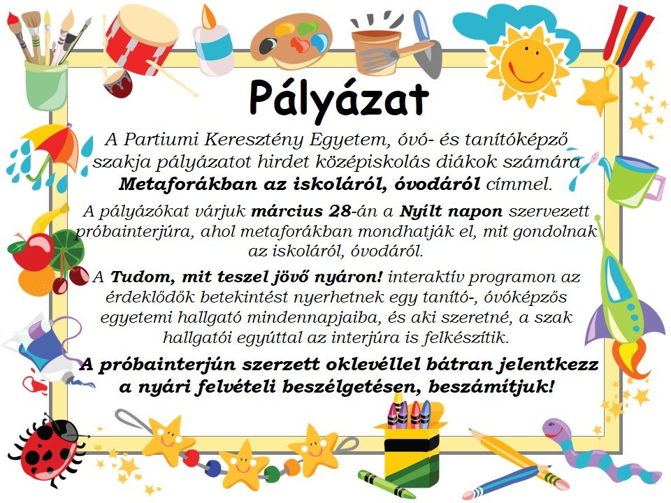 Metaforákban az iskoláról, óvodáról