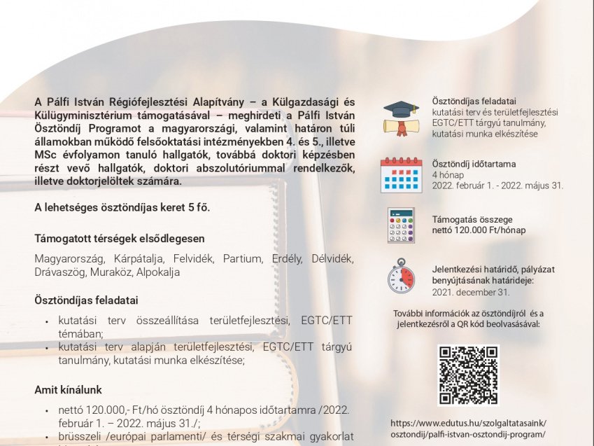 Pálfi István Ösztöndíj Program